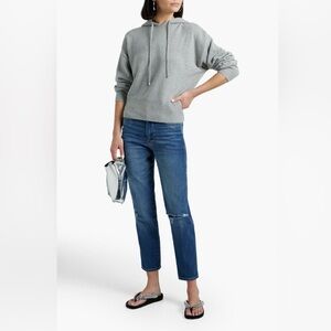 FRAME Le Sylvie Crop Jeans | Distressed Straight Leg | Blue Denim